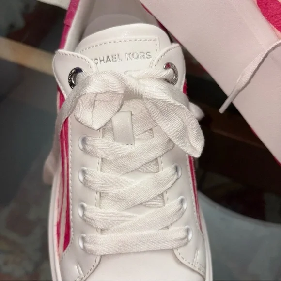 Michael Kors Fuchsia and White Women's Sneakers - Picture 3 of 12
